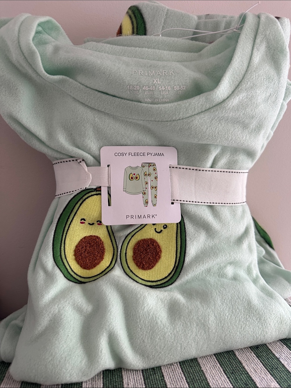 Primark Mint Fleece Avocado Pajama Set